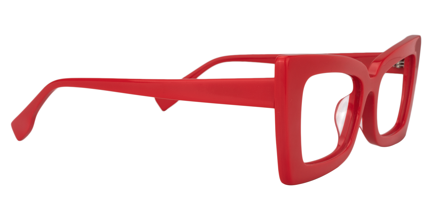 ALETIA. Lente de pasta roja. Lente ojo de gato. Lente con filtro luz azul. Lente personalizado. Lentes unisex. Lentes para computadora