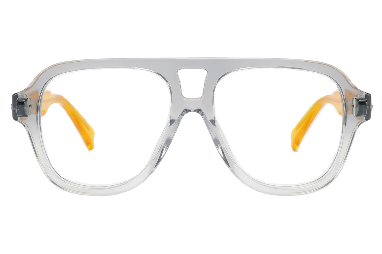 AURA. Lente de pasta gris humo. Lente de pasta amarilla. Lente de aviador. Lente con filtro luz azul. Lente personalizado. Lentes para hombre. Lentes unisex. Lentes para computadora