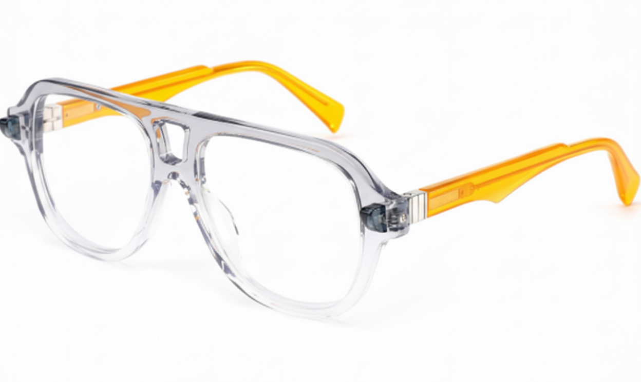 AURA. Lente de pasta gris humo. Lente de pasta amarilla. Lente de aviador. Lente con filtro luz azul. Lente personalizado. Lentes para hombre. Lentes unisex. Lentes para computadora