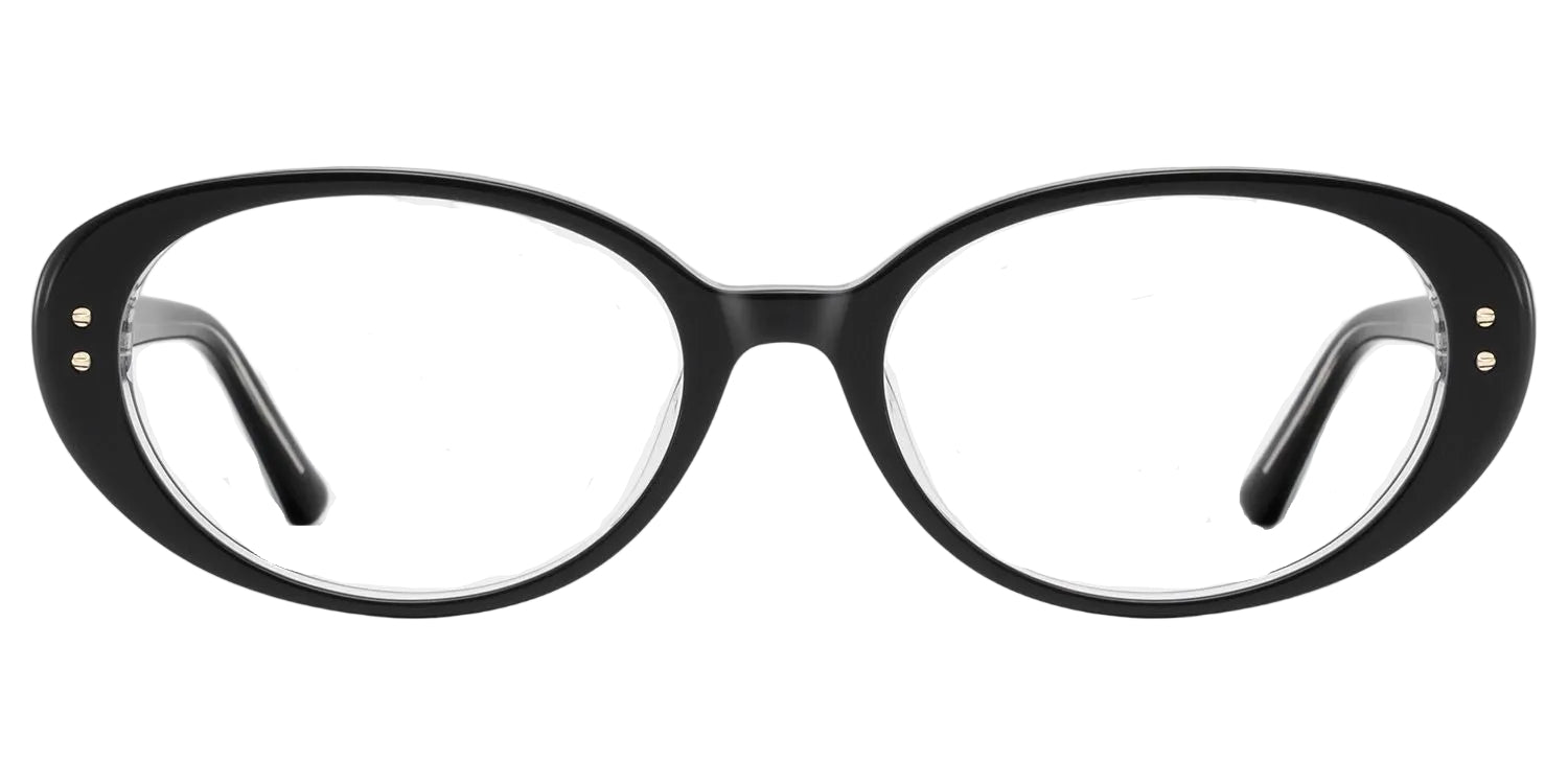 ETHEL BLACK. Lente de pasta negra. Lente redondo. Lente con filtro luz azul. Lente personalizado. Lentes unisex. Lentes para computadora