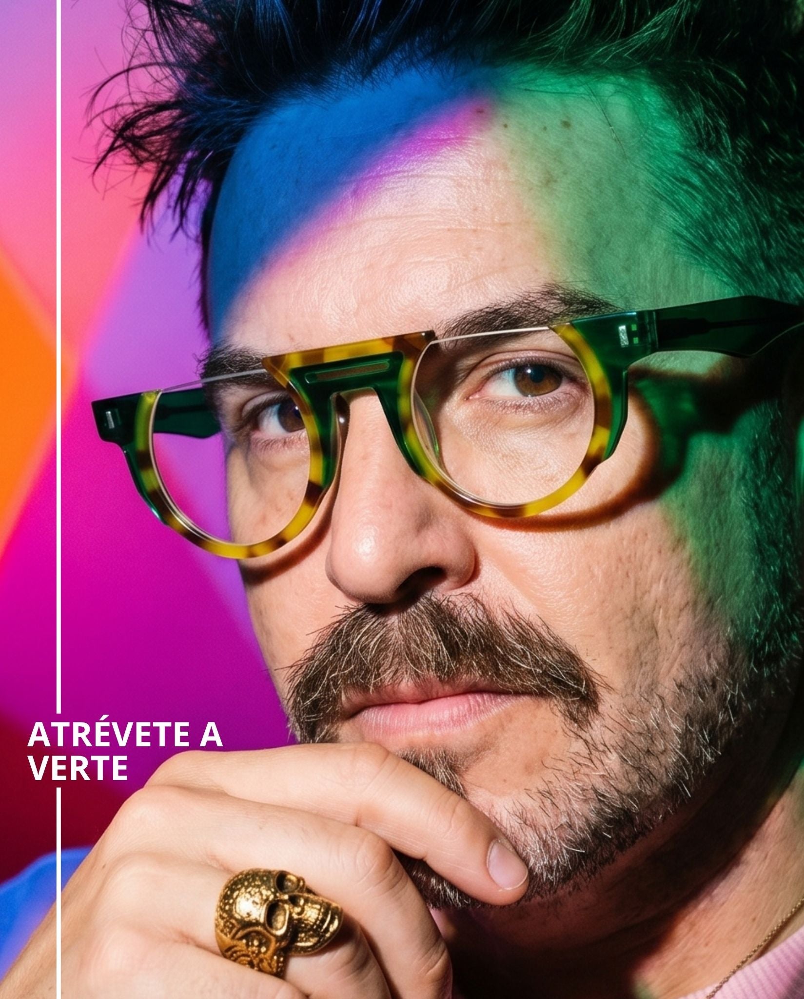 FALCON GREEN. Lente de pasta verde. Lente de Colores. Lente redondo. Lente con filtro luz azul. Lente personalizado. Lentes para hombre. Lentes para computadora