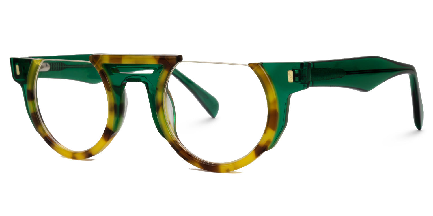 FALCON GREEN. Lente de pasta verde. Lente de Colores. Lente redondo. Lente con filtro luz azul. Lente personalizado. Lentes unisex. Lentes para computadora