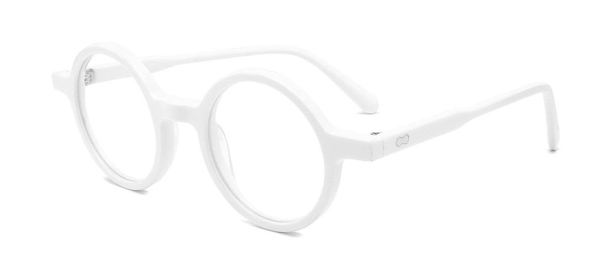 IT WHITE es un armazón redondo en blanco absoluto que convierte la pureza en una declaración de diseño. Limpio, gráfico y profundamente contemporáneo