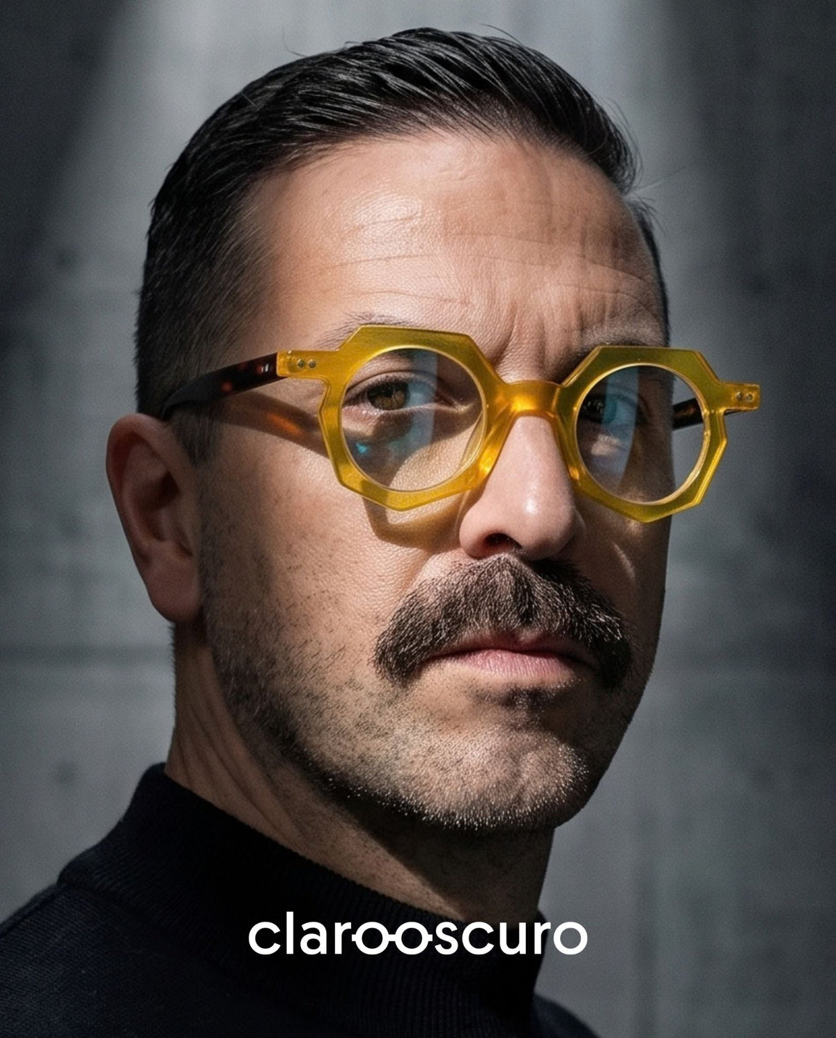 JAKE es un armazón de forma irregular que convierte la geometría en una declaración de estilo. Su poderoso marco amarillo domina la mirada, mientras las varillas en carey aportan un contraste inesperado que equilibra color, diseño y sofisticación. Atrevido por forma, inolvidable por actitud.