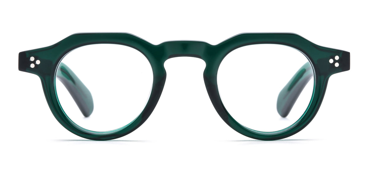 JEREMY GREEN es un armazón de pasta en verde esmeralda mate que combina intensidad, diseño y una estética profundamente contemporánea.