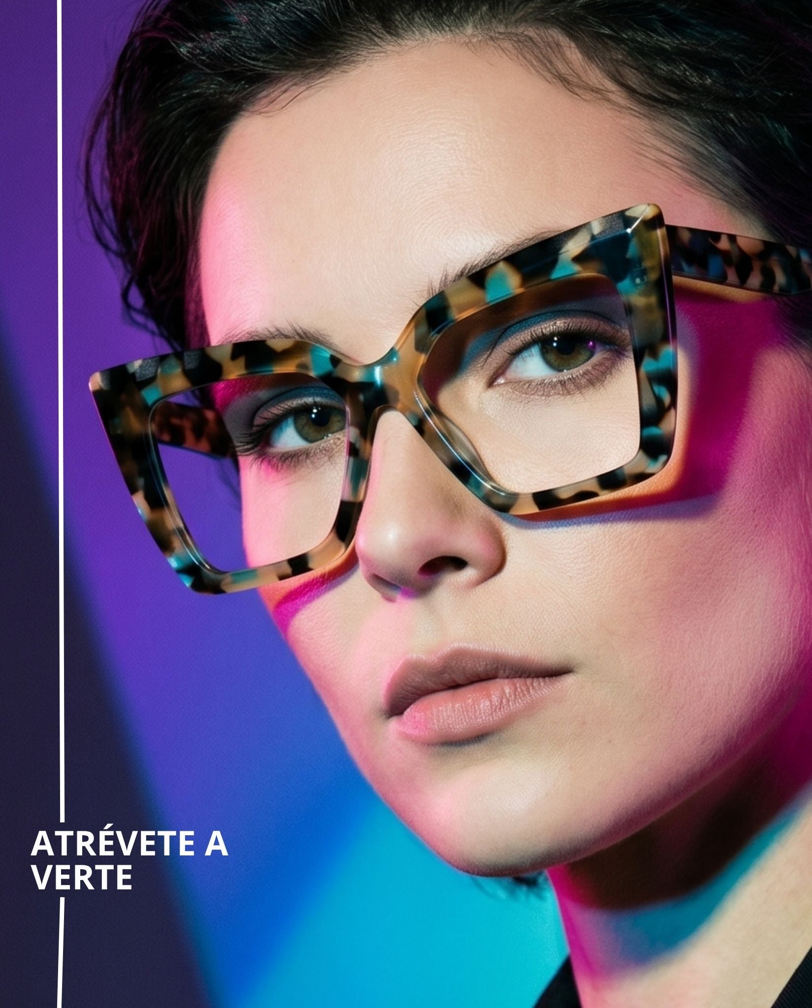 SHITARA - Lente de pasta camuflaje. Lentes carey. Lente ojo de gato. Lentes cuadrados. Lente con filtro luz azul. Lente personalizado. Lentes para mujer