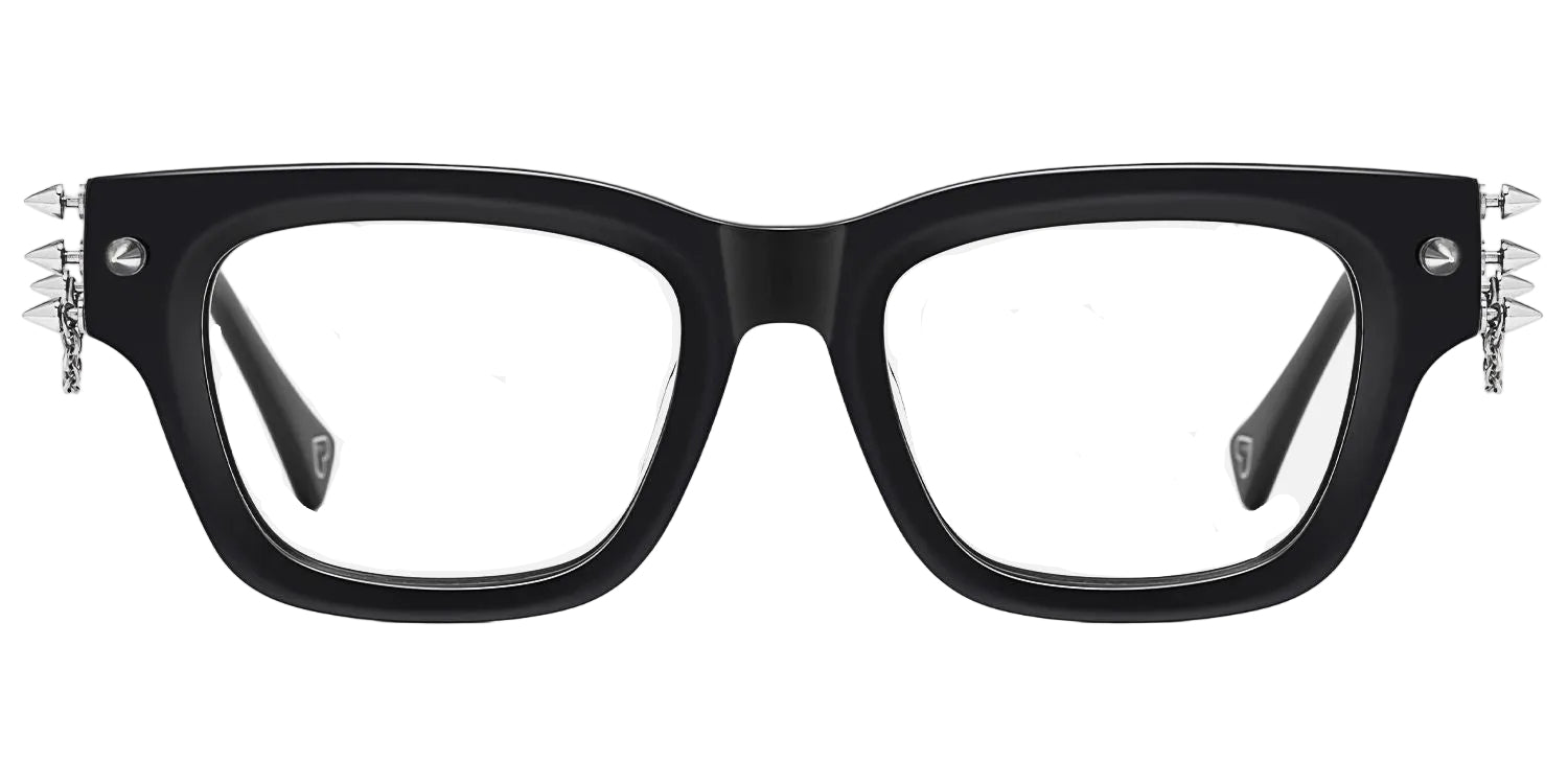 SPIKES. Lente de pasta negra. Lente cuadrado. Lente con filtro luz azul. Lente personalizado. Lentes unisex. Lentes para computadora
