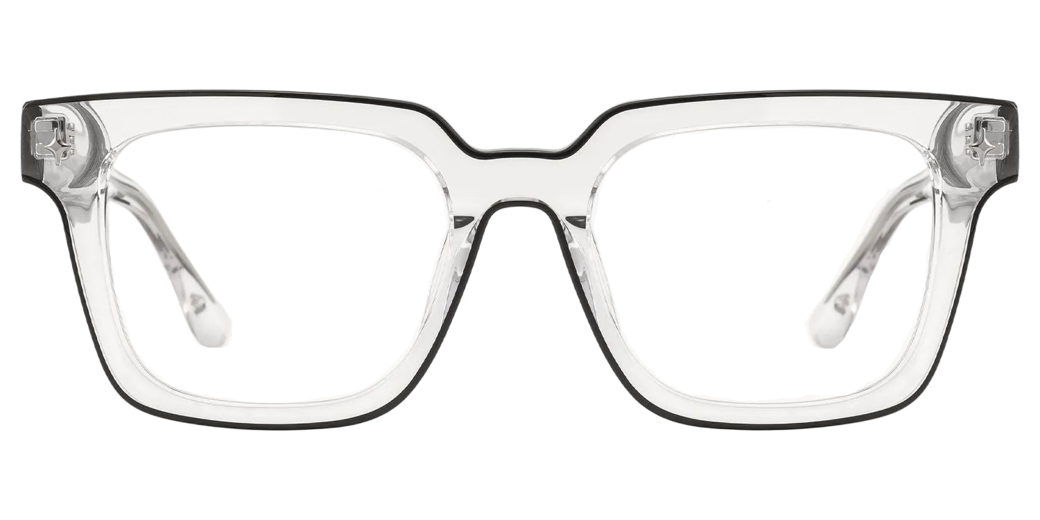 SHADOW - Lentes de pasta transparente y contorno negro. Lentes Personalizable. Lentescon filtro de luz azul. Lentes formales.